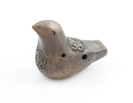 clay made toy whistle figure handmade craftの写真素材