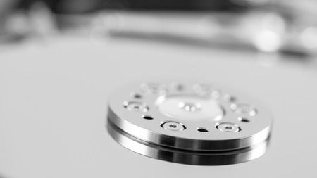 computer hard disk drive close-up shot. shallow depth of field. macroの写真素材