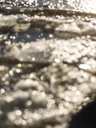 abstract frozen ice blocks in the sea. out of focus blurの写真素材