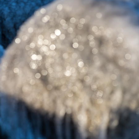 abstract frozen ice blocks in the sea. out of focus blurの写真素材