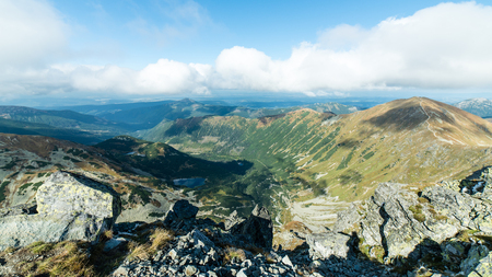 View of autumn nature in Tatra Mountains in Slovakiaの写真素材