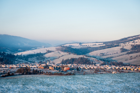 Beautiful landscape view of Western carpathian, Tatry mountains in winterの写真素材