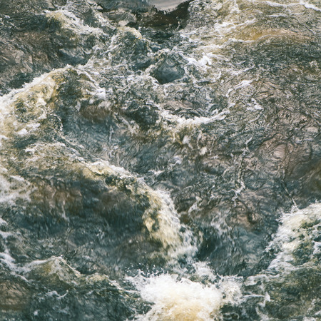 abstract frozen ice textures in the forest country river in winter - instant vintage square photo