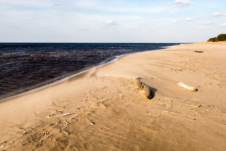 View of a rocky coast beach in the morning. Long exposure shot. Latviaの写真素材
