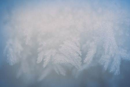 snowflake and ice crystal closeup shot. retro vintage film polaroid effectの写真素材
