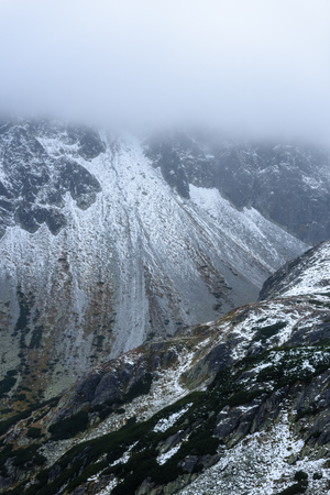 slovakian carpathian mountains in winter. nice day for hikingの写真素材
