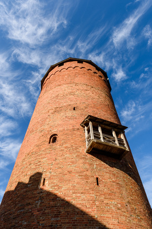 Tower of Turaida tourist attraction 13th century medieval castle in Latvia, Siguldaのeditorial素材