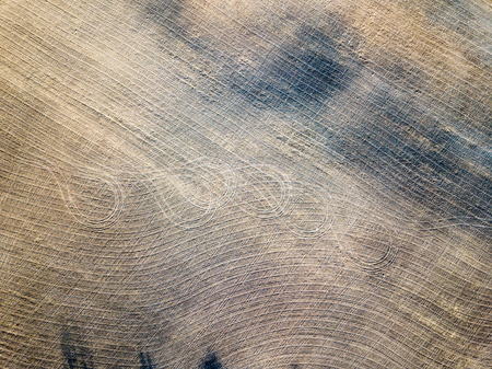 drone image. aerial view of rural area with freshly cultivated agriculture fields. sunny spring day. latviaの写真素材