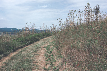 hiking trail in tatra mountains in Slovakia. mounatin view in late summer before autumn, clear sky...