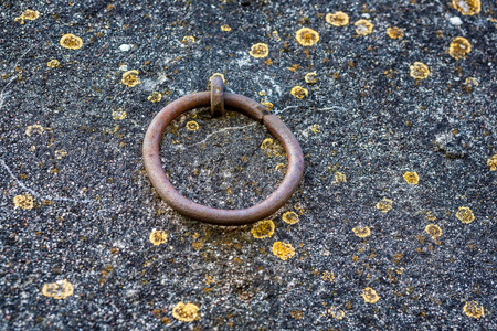 old rusty metal bridge in port. pier in the seaの写真素材