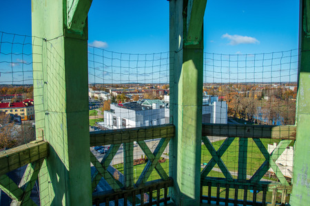 City of Valmiera in Latvia from above. panoramic image of urban areaのeditorial素材