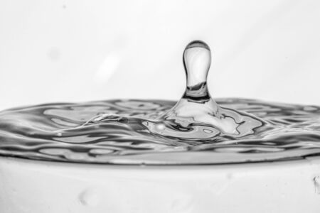 water drops on a water surface. abstract studio shootの写真素材
