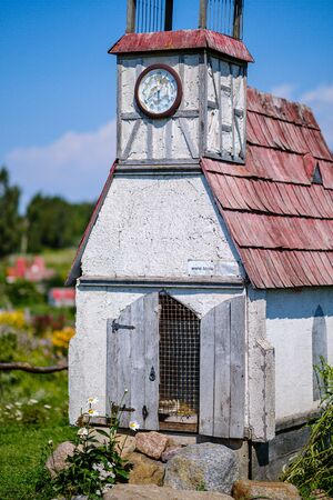 small wooden church model in parkの写真素材