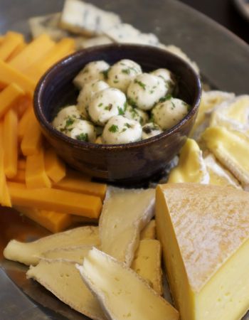 A close-up shot of a cheese platterの写真素材