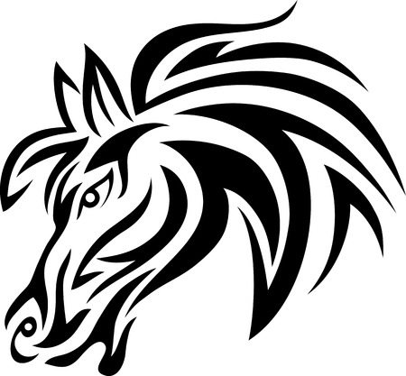 Horse tribal art vector pictureのイラスト素材
