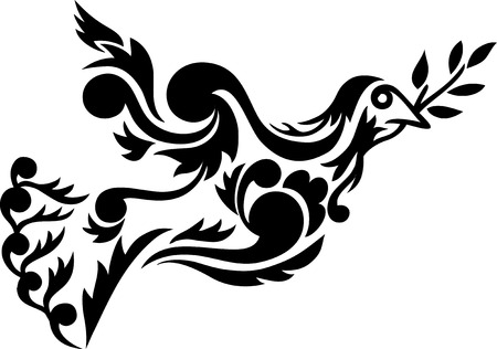 Dove peace art illustration のイラスト素材