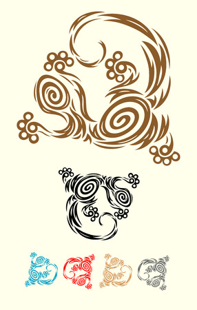 Lizard, art vector のイラスト素材