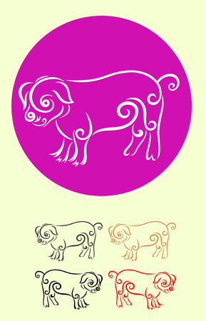 pig, art vector decorationのイラスト素材