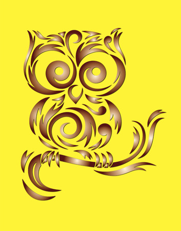 Owl shape decor, art vector illustrationのイラスト素材