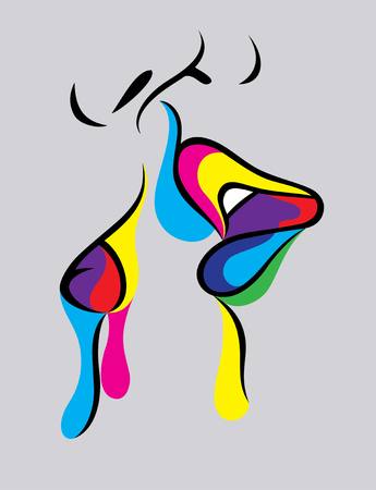 Kiss art vector designのイラスト素材