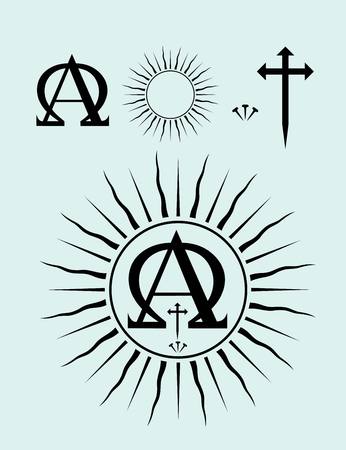 Christian icon set art vector designのイラスト素材