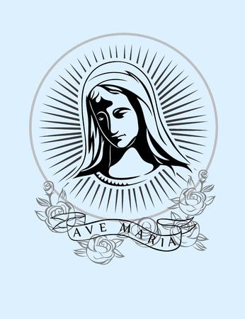 Ave Maria art vector tshirt designのイラスト素材