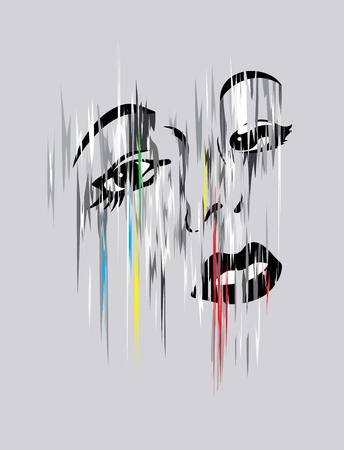 Woman head in modern art vector designのイラスト素材