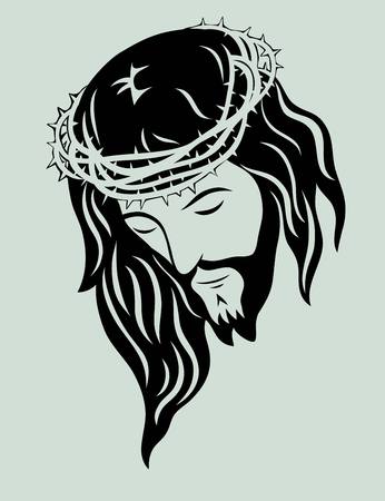 Jesus Christ face art vector designのイラスト素材