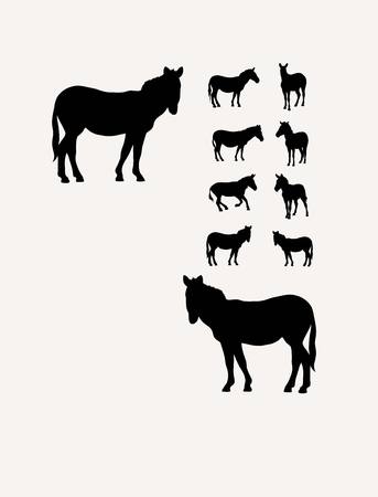 Zebra Silhouettes, art vector designのイラスト素材