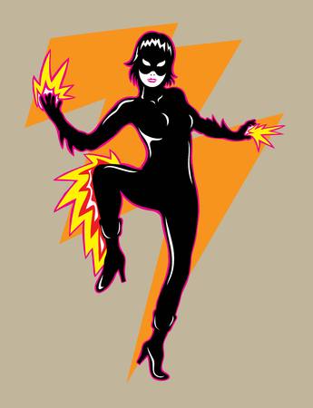 Flash Girl, art vector cartoon designのイラスト素材