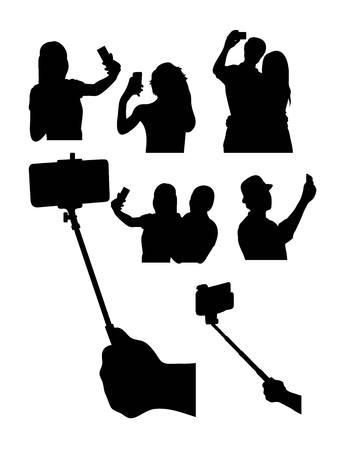 Selfie Silhouettesのイラスト素材