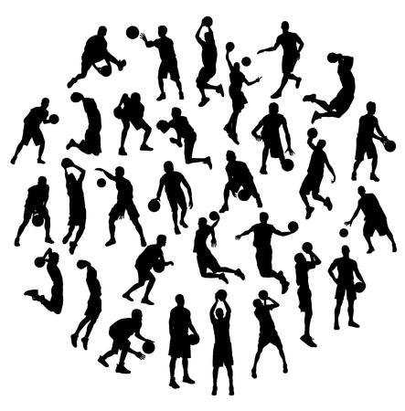 Silhouette Sport Activities Basketball, art vector designのイラスト素材