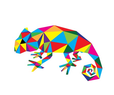 Geometric Chameleon, art vector designのイラスト素材