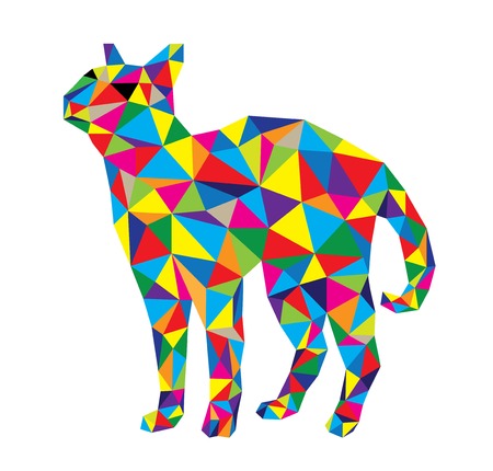Geometric Cat, art vector design.のイラスト素材