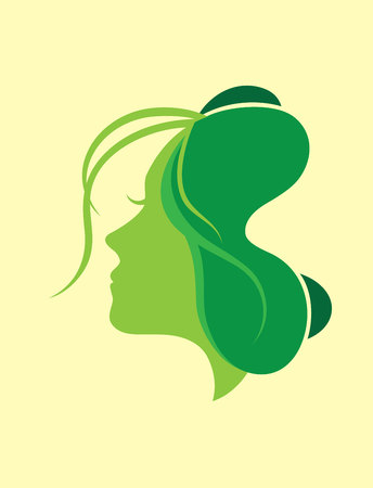 Butterfly Girl Logo, art vector designのイラスト素材