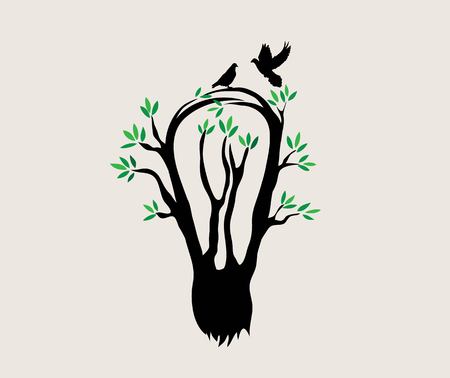 Idea Tree Logo Template, art vector designのイラスト素材