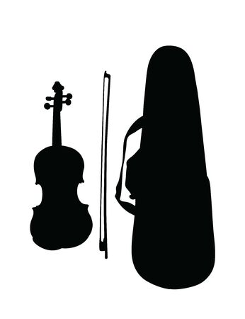 Violin Silhouette, art vector designのイラスト素材