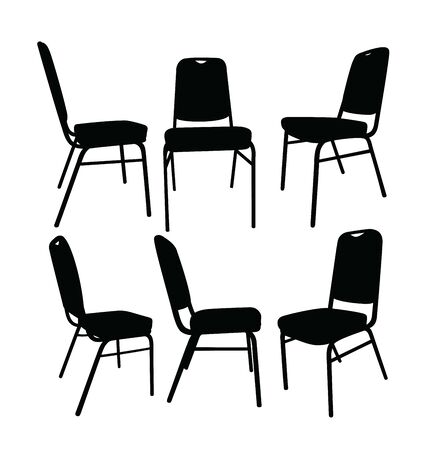 Chair Set Silhouette, art vector designのイラスト素材