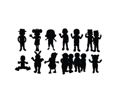 Big Doll Silhouettes, art vector designのイラスト素材