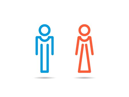 Modern linear bathroom icons for men and womenのイラスト素材