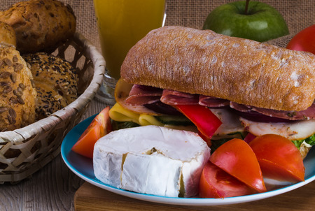 Sandwich with cheese and vegetablesの写真素材