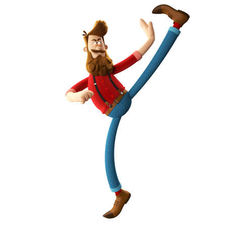 3d funny character of hipster man isolatedの写真素材