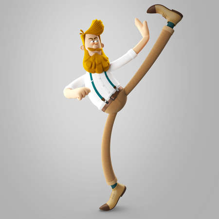 3d funny character of hipster man isolatedの写真素材