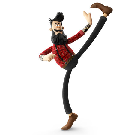 3d funny character of hipster man isolatedの写真素材