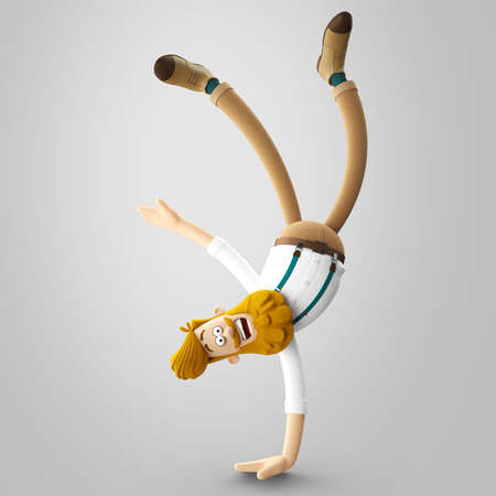 3d funny character of hipster man isolatedの写真素材