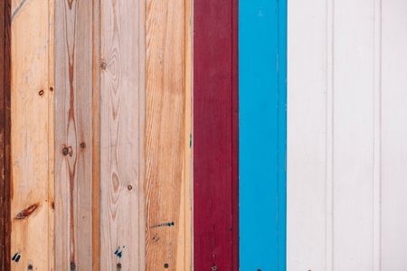 Colored wooden samples board with screws texture backgroundの写真素材