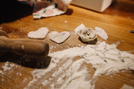 Blank for decoration loaf of whole wheat flour. Holidays, weddings, bakery, agriculture. In the...