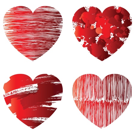 hand drawn heartsのイラスト素材