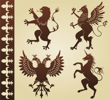heraldic animalsのイラスト素材