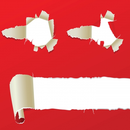 holes in a red paper のイラスト素材